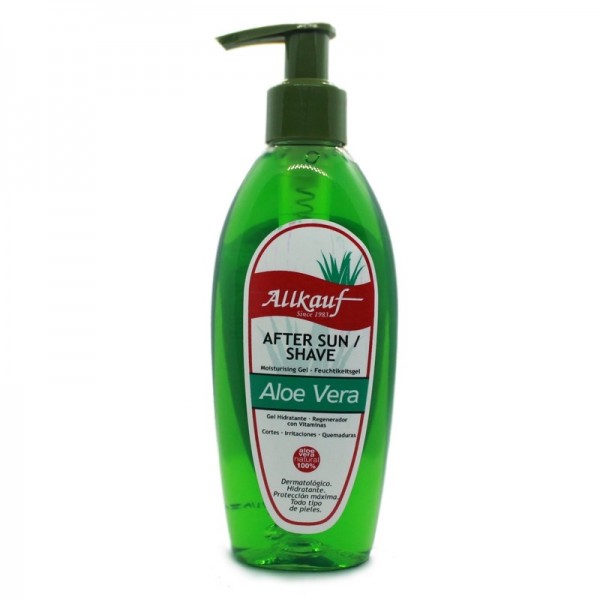 Allkauf Gel de Aloe Vera Natural 100% After Sun / After Shave Gel Hidratante y Regenerante